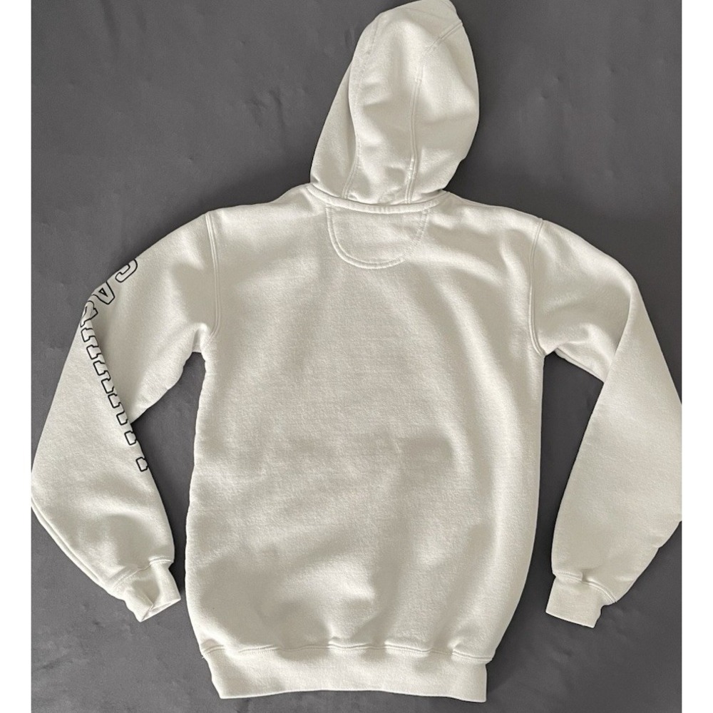 Carhartt Hoodie Womens Size XS Ivory Loose Fit Shamrock Irish Hooded Sweater - Picture 7 of 10